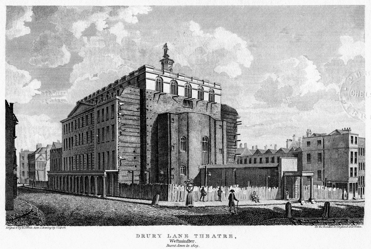Drury Lane Tiyatrosu, Westminster, Londra, 19. yüzyıl. by William Johnstone White
