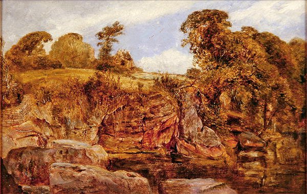 Roslyn Kalesi yakınında, İskoçya (panelde yağ) by William Joseph J.C. Bond