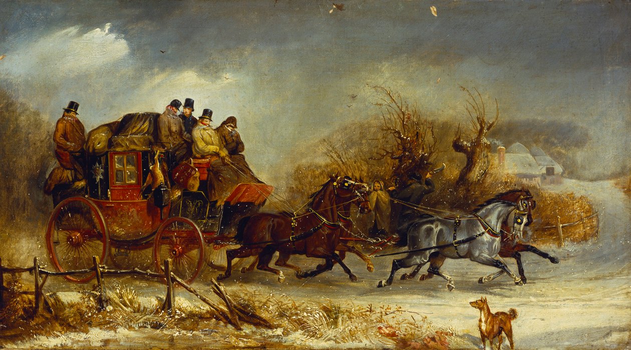 Koçluk Sahnesi - Dört Mevsim Boyunca: Kış by William Joseph Shayer