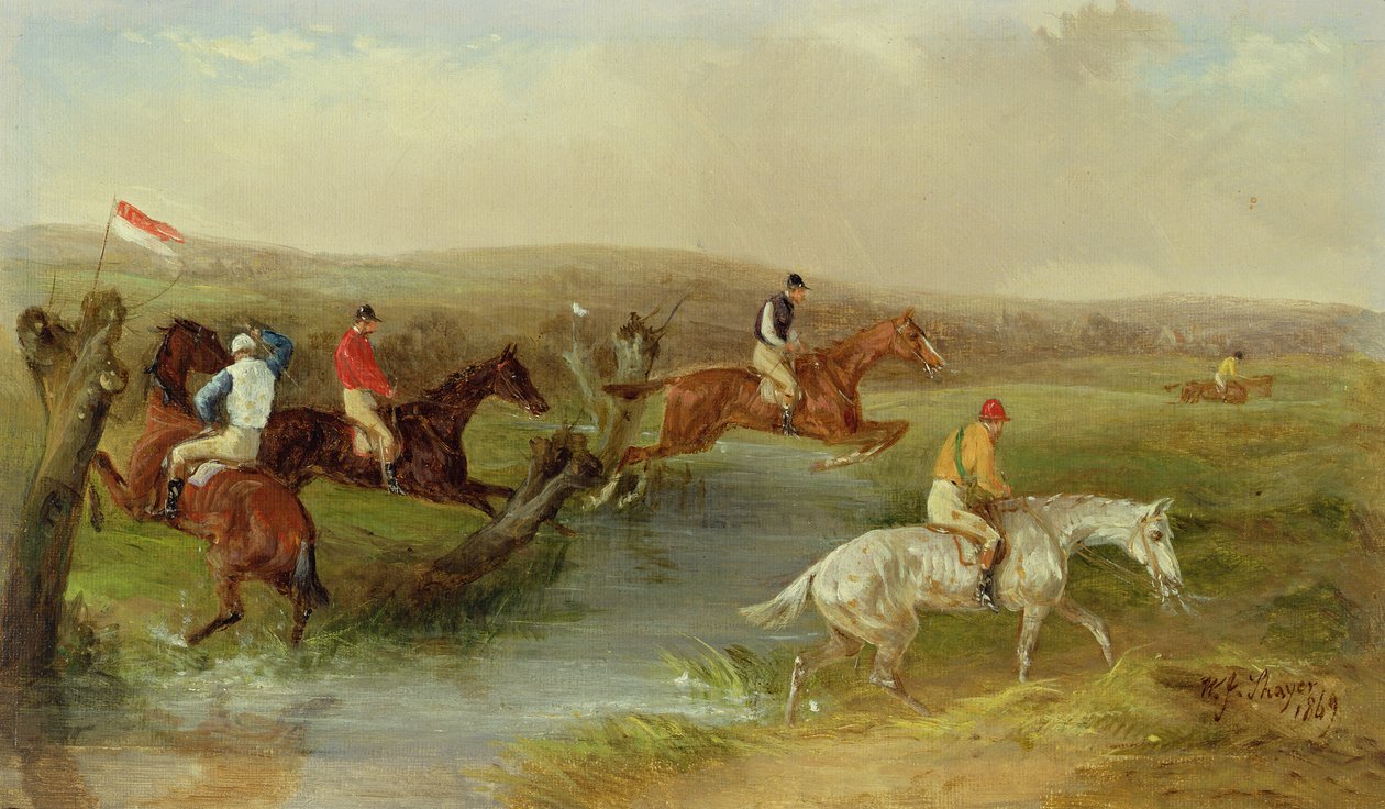 Engelli koşu: The Brook (tuval üzerine yağlı boya) by William Joseph Shayer