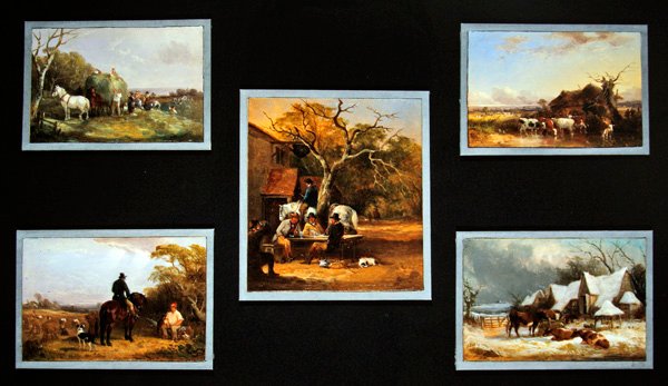 Farming Seasons, beşli set (gemide yağ) by William Joseph Shayer