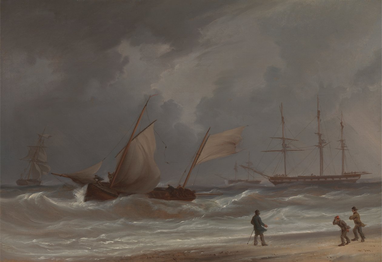Fırtınada Karaya Sürülen Bir Lugger by William Joy
