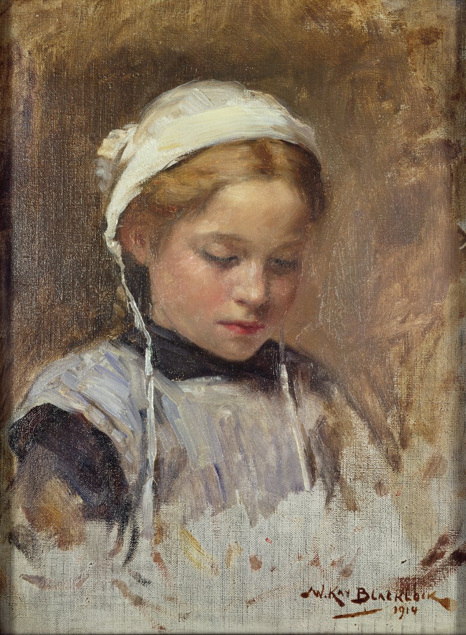 Mavi Önlüklü Genç Kız, 1914 by William Kay Blacklock