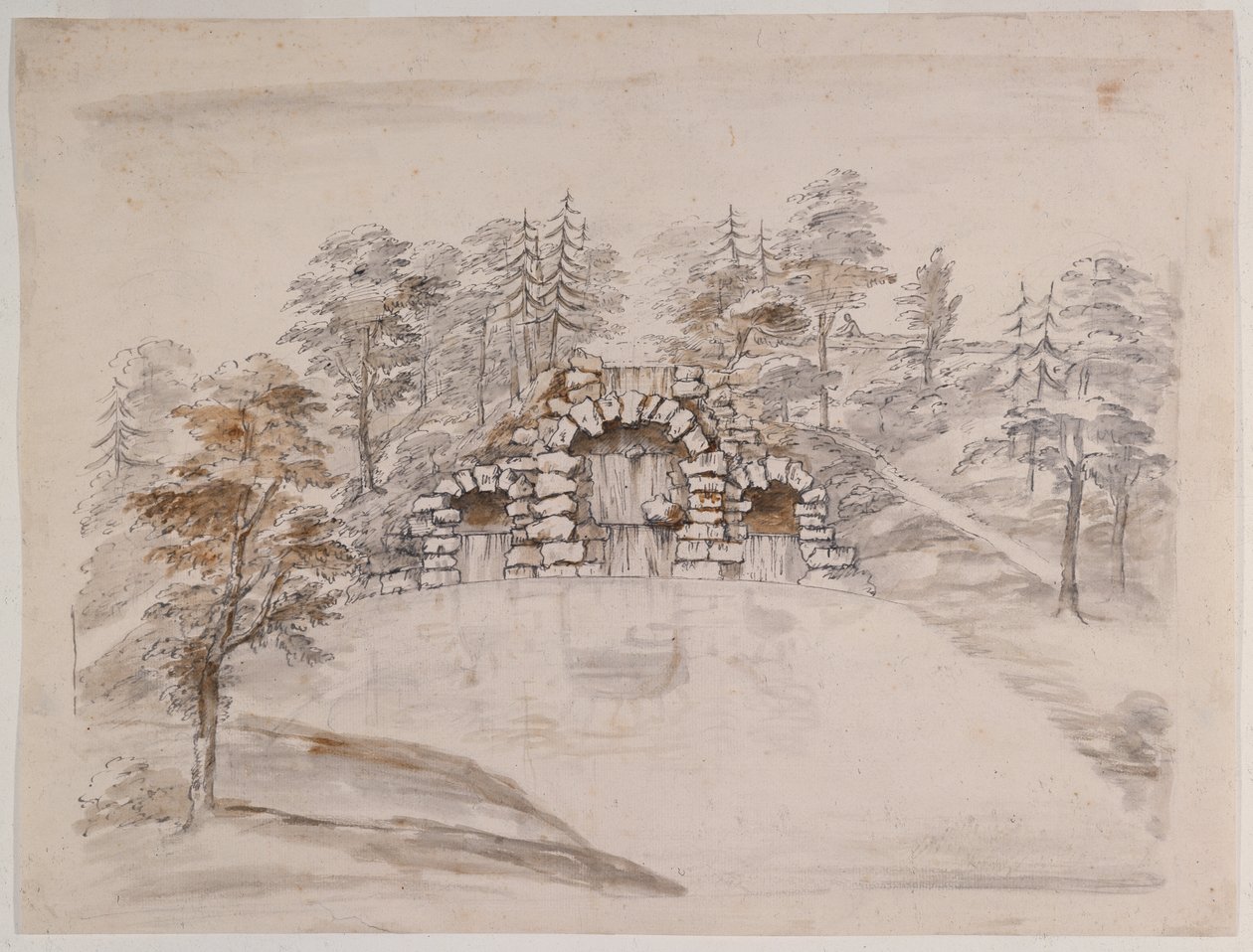 Chiswick, kademeli tasarım (kalem ve mürekkep ve kağıt üzerinde yıkama) by William Kent