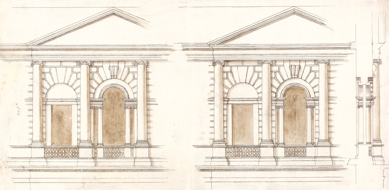 Hazine, Whitehall, Londra: Cephenin Alternatif Yükseklikleri by William Kent