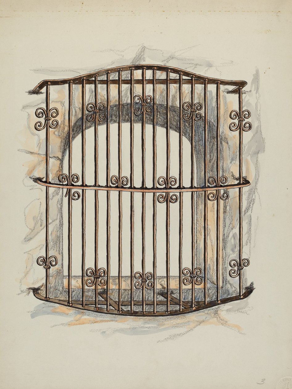 Pencerede Demir Izgara a Restorasyon, c. 1941. by William Kieckhofel