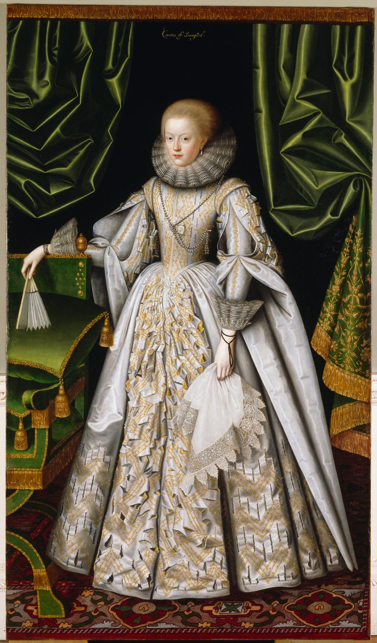 Anne Cecil, Stamford Kontesi c.1615 (tuval üzerine yağlıboya) by William Larkin