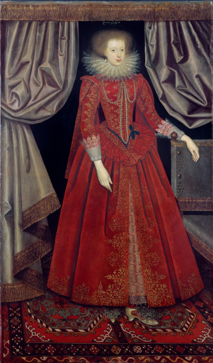 Catherine Knevet, 1615 dolayları (tuval üzerine yağlıboya) by William Larkin
