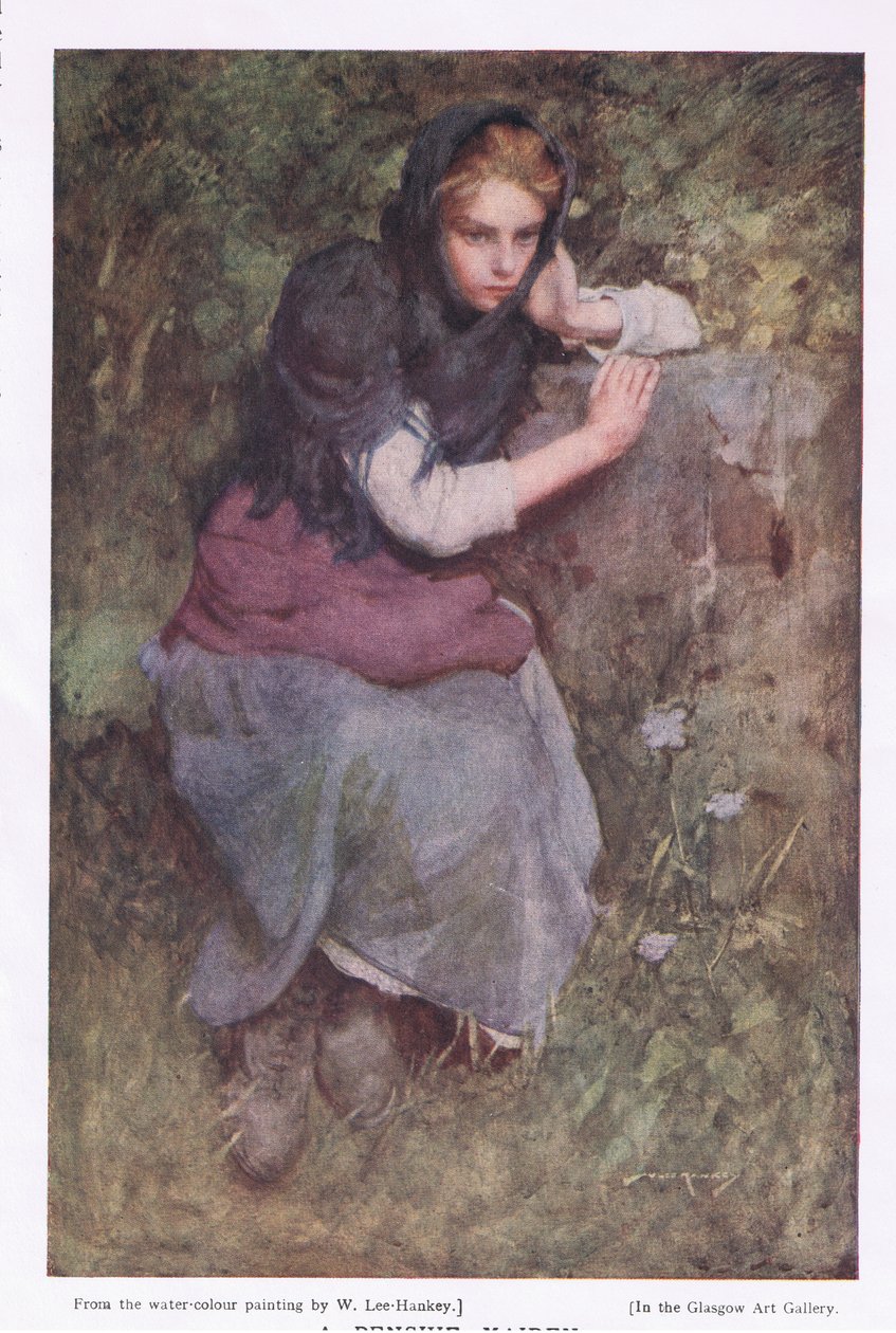 1916'da yayınlanan 'Bibby Annual'dan Bir Dalgın Hizmetçi (renkli lito) by William Lee Hankey