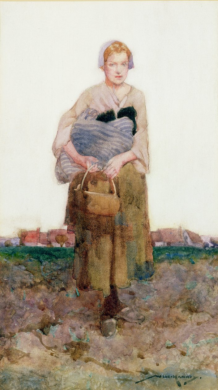 Bir Demet Taşıyan Genç Bir Kadın by William Lee Hankey