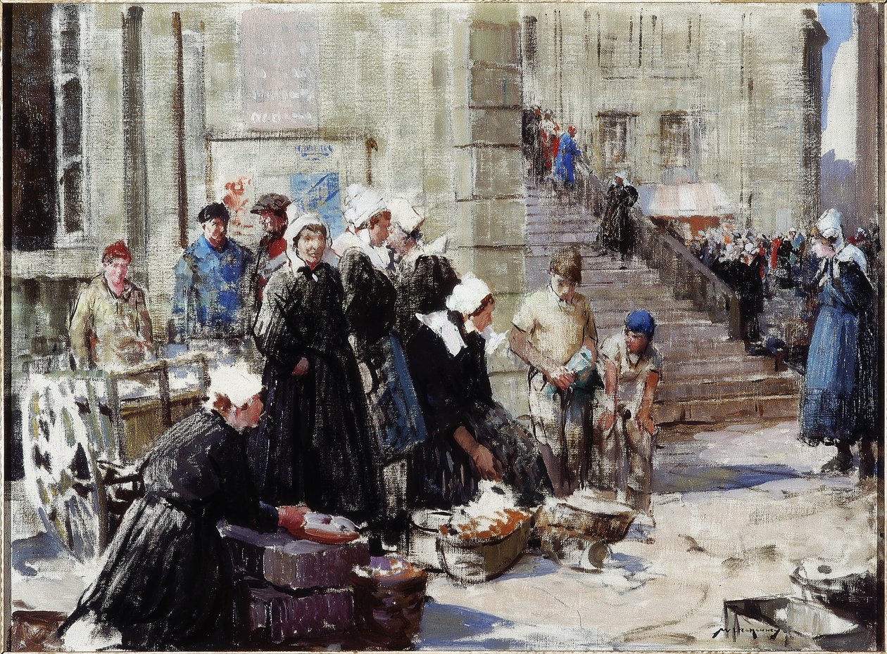 Tereyağı Pazarı, Concarneau, 1939 dolayları (tuval üzerine yağlıboya) by William Lee Hankey