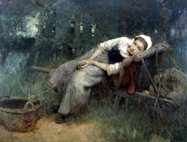 Beni Doğuran Evin Yanındaki Sessiz Ormanlık Yerlerde, 1906 dolayları (tuval üzerine yağlı boya) by William Lee Hankey
