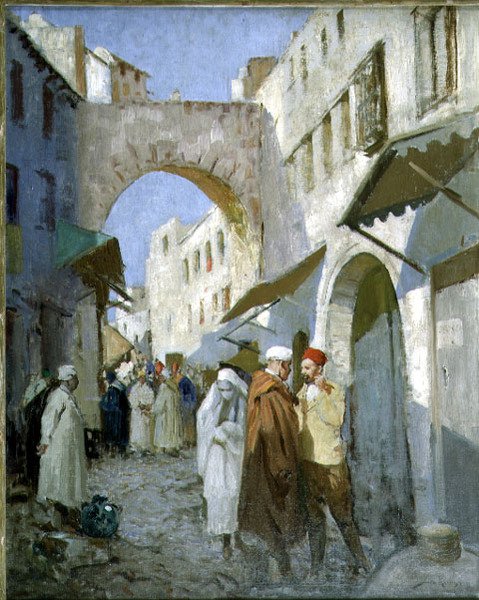 Fas Sokak Sahnesi (Tetuan) (tuval üzerine yağlıboya) by William Lee Hankey