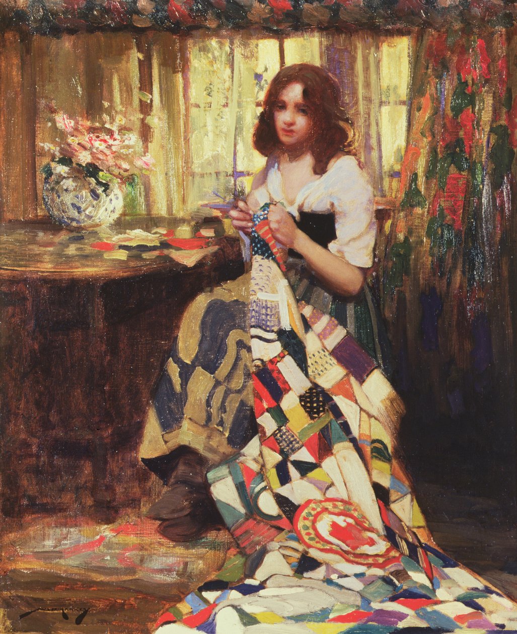 Patchwork Yorgan (tuval üzerine yağlıboya) by William Lee Hankey