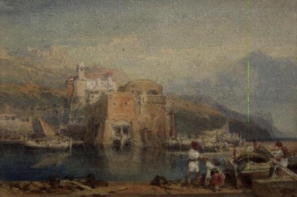 Sicilya Limanı Sahnesi (suluboya) by William Leighton Leitch