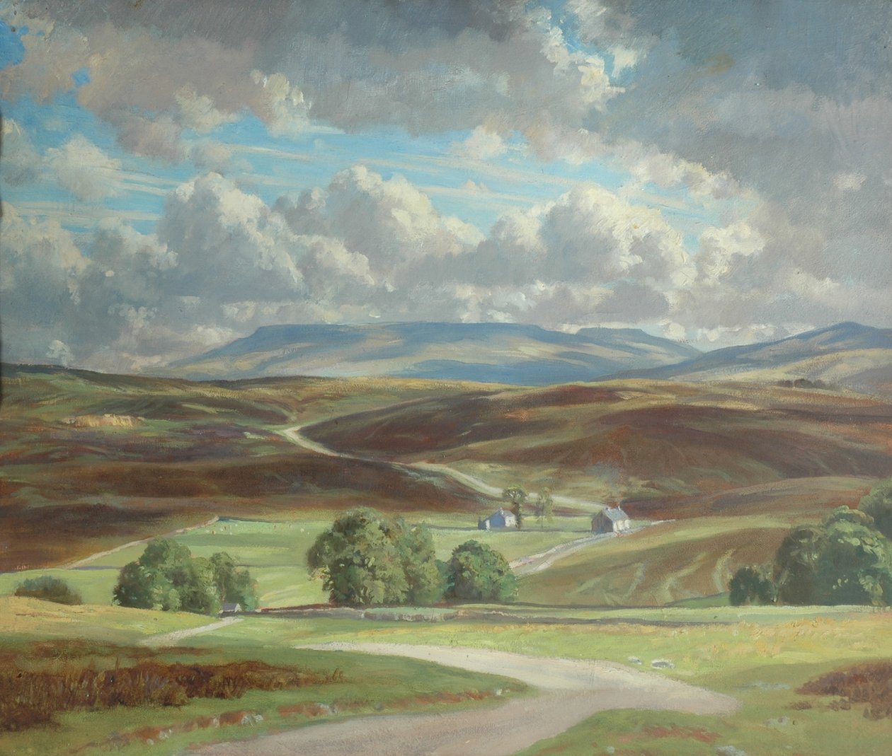 Newbiggin Moor ve Yaban Domuzu Düştü (tuval üzerine yağlı boya) by William Lionel Waddington