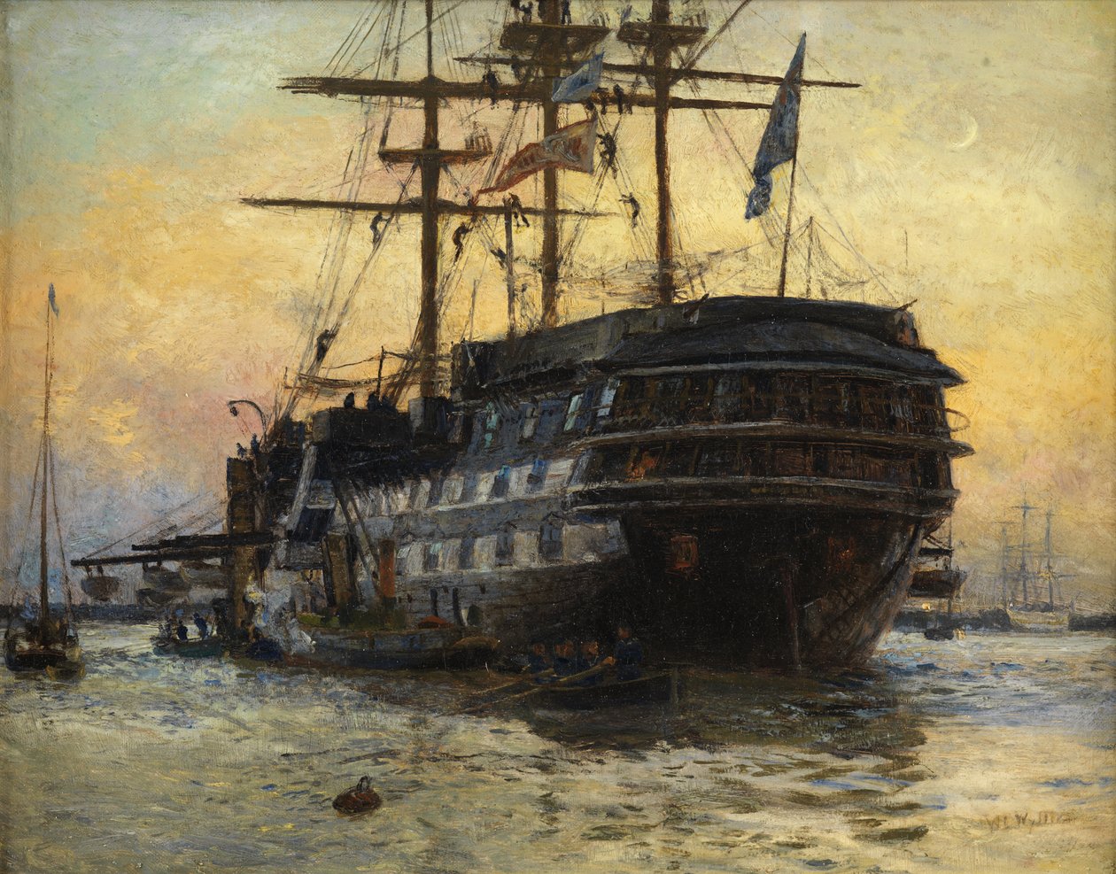 HMS Warspite (tuval üzerine yağlı boya) by William Lionel Wyllie