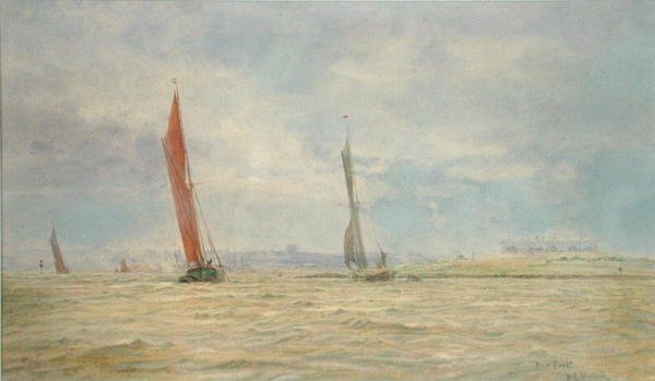 Hoo Fort, River Medway (kağıt üzerine suluboya) by William Lionel Wyllie