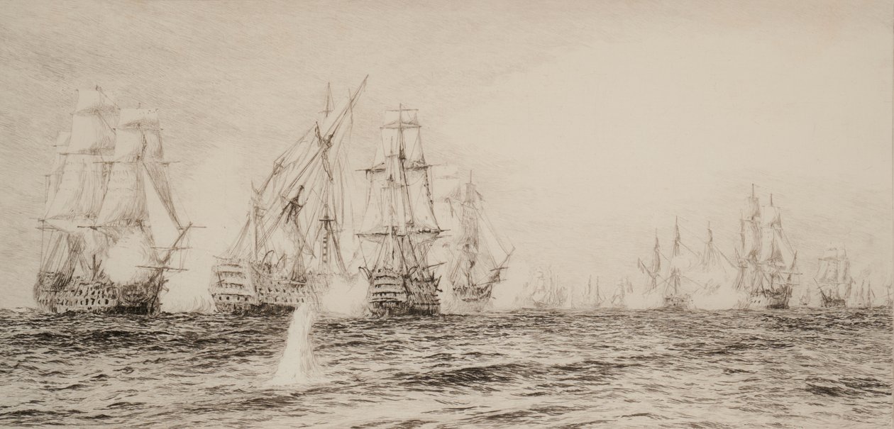 Gemiler, dört direkli, savaşa girdi by William Lionel Wyllie