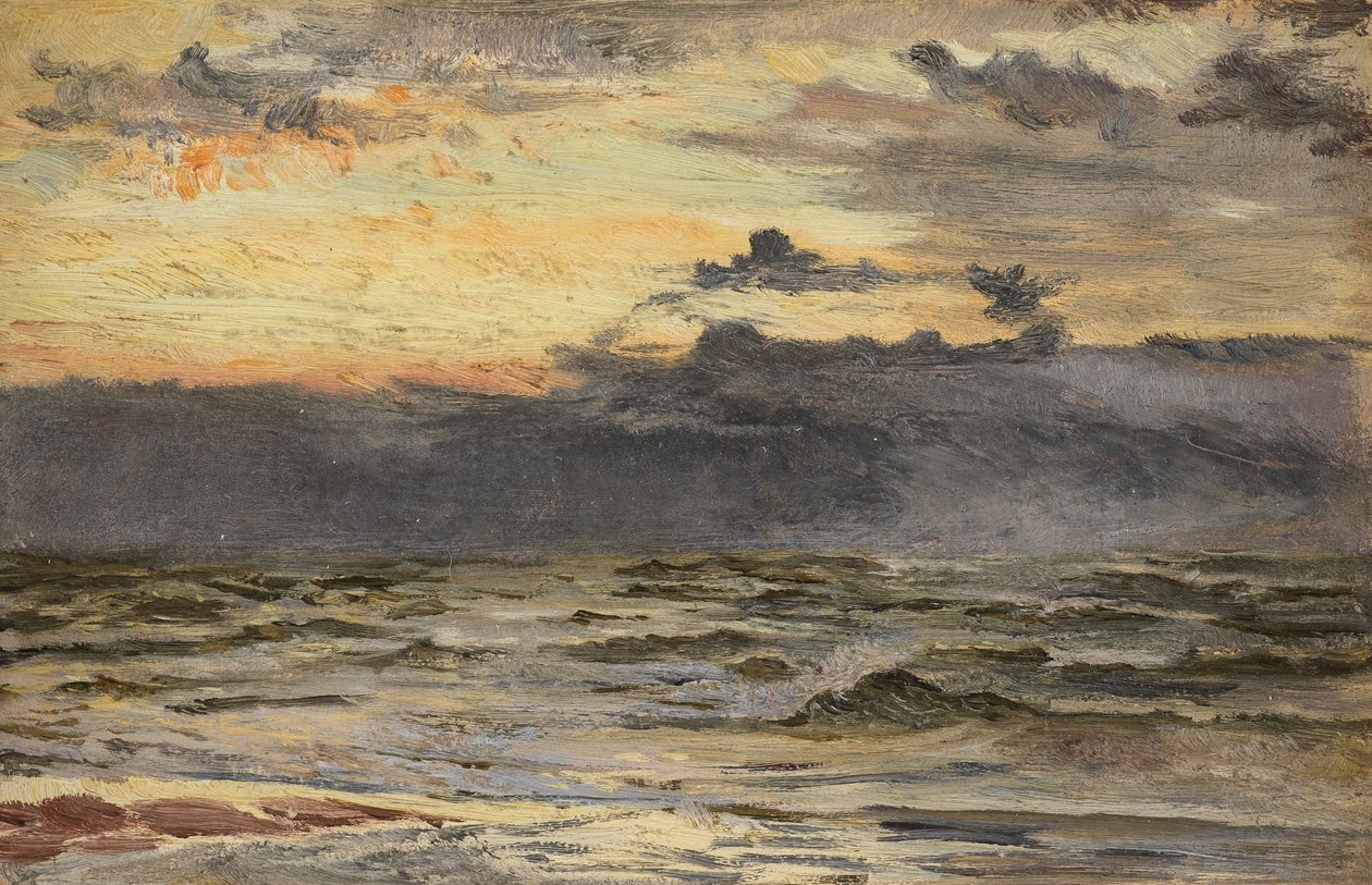 Fırtınadan Sonra Deniz-Plaj Çalışması (Gemide Petrol) by William Lionel Wyllie