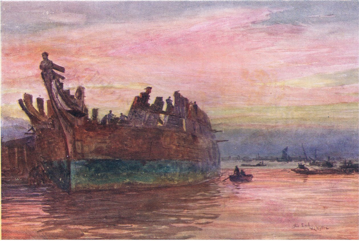 Eski bir savaş gemisinin sonu, 1915 by William Lionel Wyllie