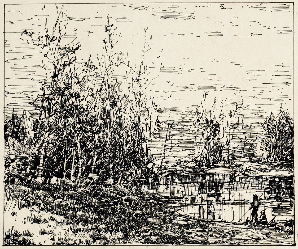 Bir Göletin Kenarı, Maine by William Louis Jnr. Sonntag