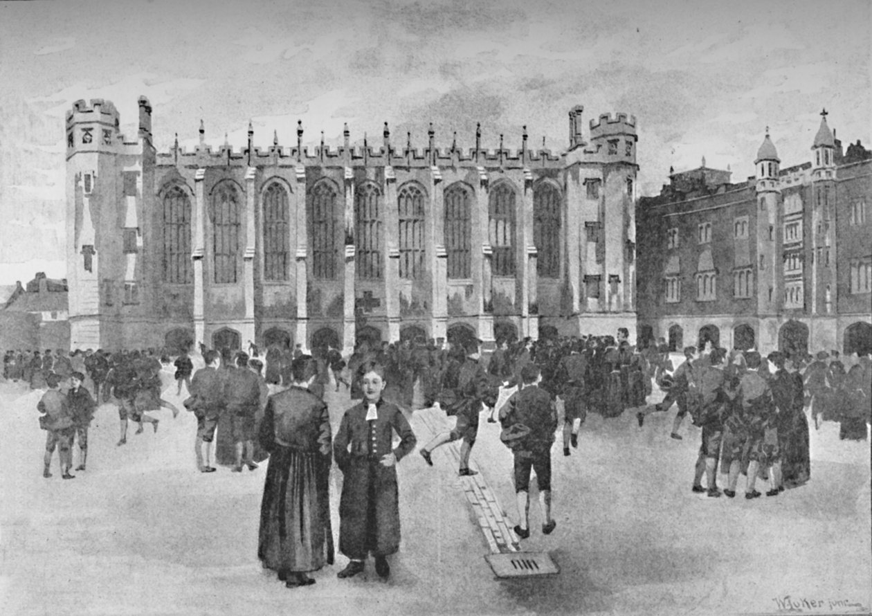 Christs Hastanesi, Newgate Caddesi - Oyun alanında çocuklar, 1891 by William Luker