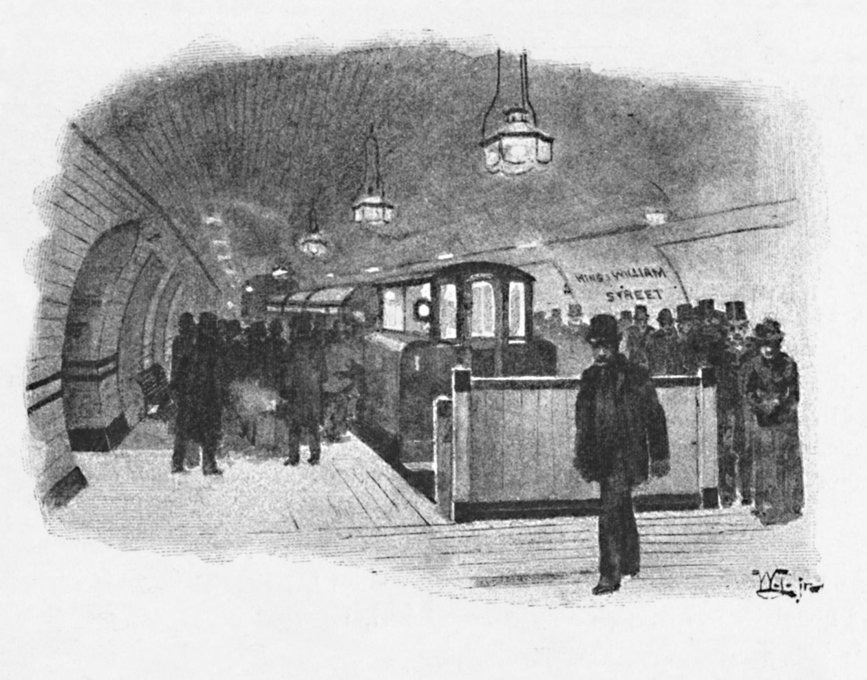 Elektrikli Tren İstasyonu Şehri ve Güney Londra, King William Caddesi, 1891 by William Luker