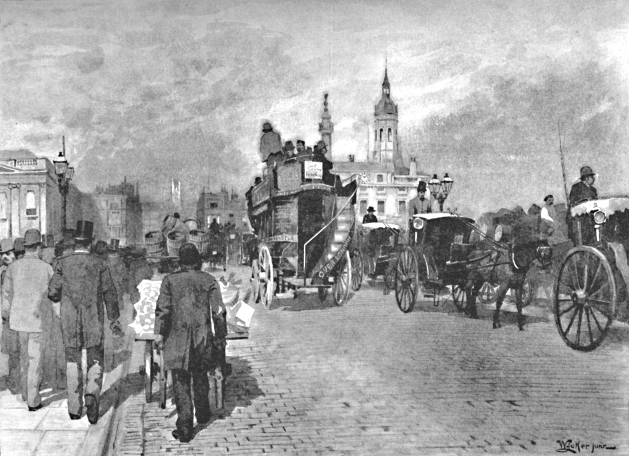 Londra Köprüsü - Karşıya Geçmek, 1891 by William Luker