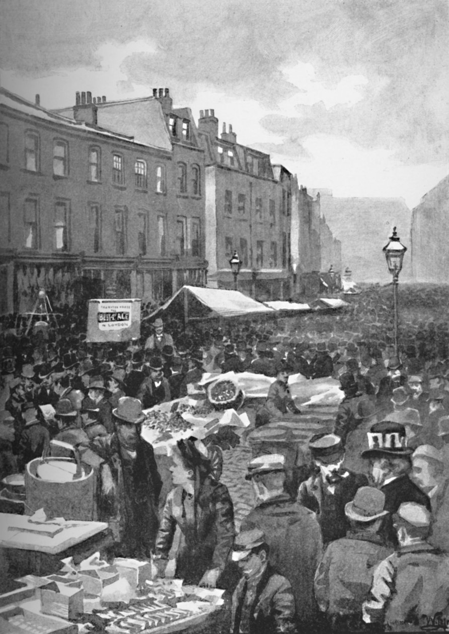 Bir Pazar Sabahı Middlesex Caddesi Geç Petticoat Lane, 1891 by William Luker