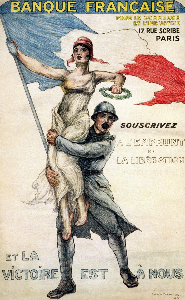 Fransız Ticaret ve Sanayi Bankası. Ulusal borç için poster: "" Kurtuluş Kredisine Abone Olun ve Zafer Kendinizdir"" - hasta. tarafından William Malherbe by William Malherbe