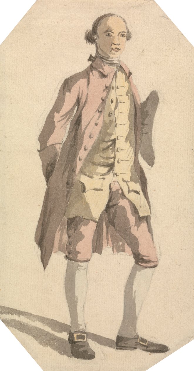 Sol Kolunun Altında Tricorn Şapkalı Tam Boy Adam by William Marlow