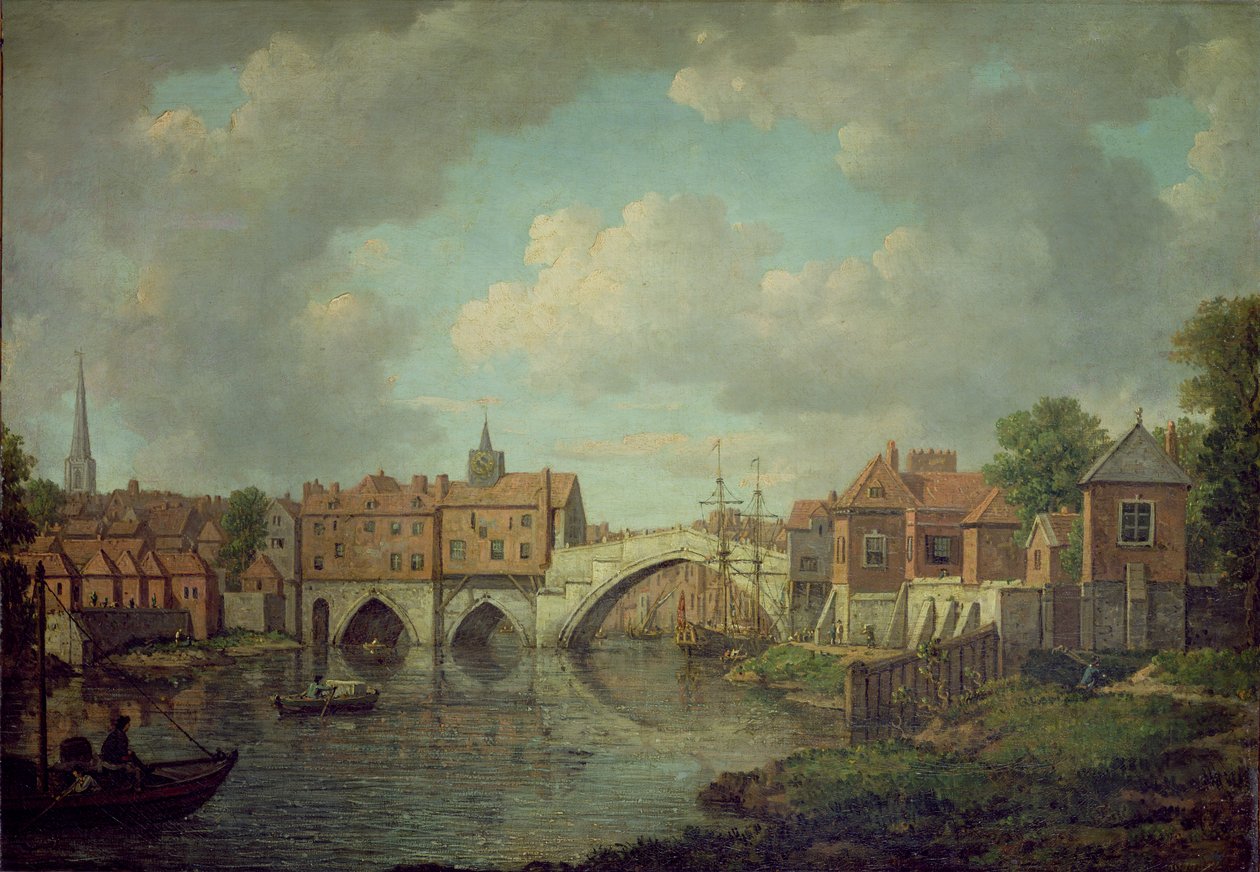 Ouse Köprüsü, York, c.1764 (tuval üzerine yağlıboya) by William Marlow