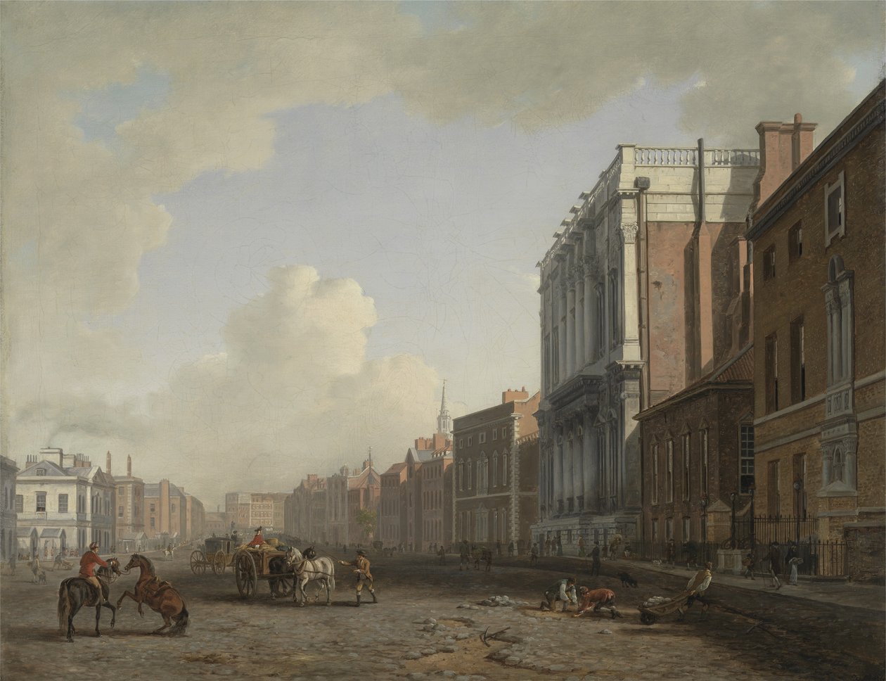 Whitehall, Kuzeydoğuya Bakmak, c.1775 (tuval üzerine yağlı boya) by William Marlow