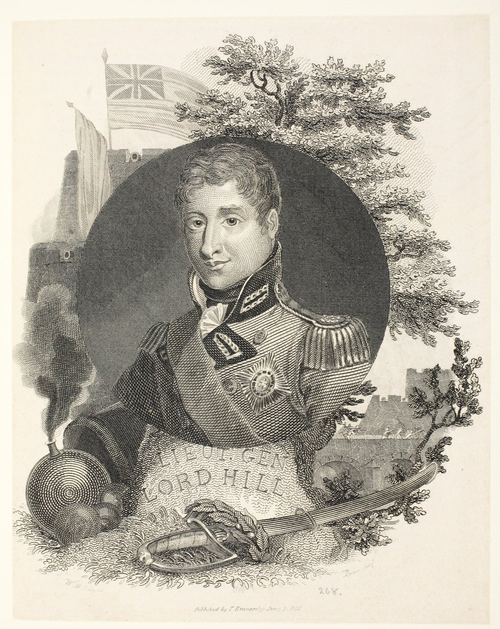 Korgeneral Lord Hill KB, engr Brown, pub. Kinnersley, 1815 by William Marshall Craig