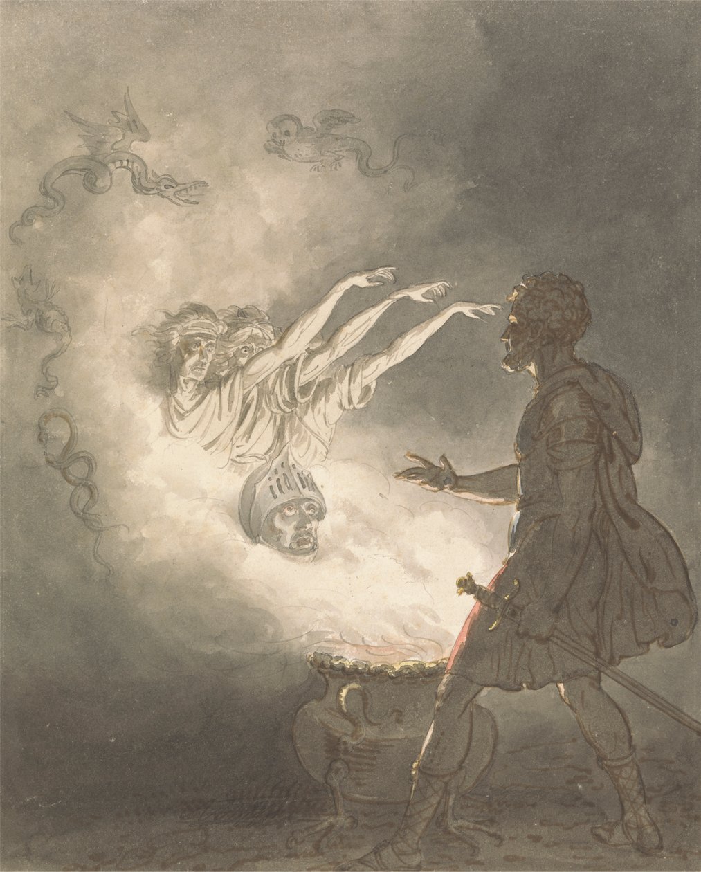 Macbeth ve Silahlı Başın Görünüşü by William Marshall Craig