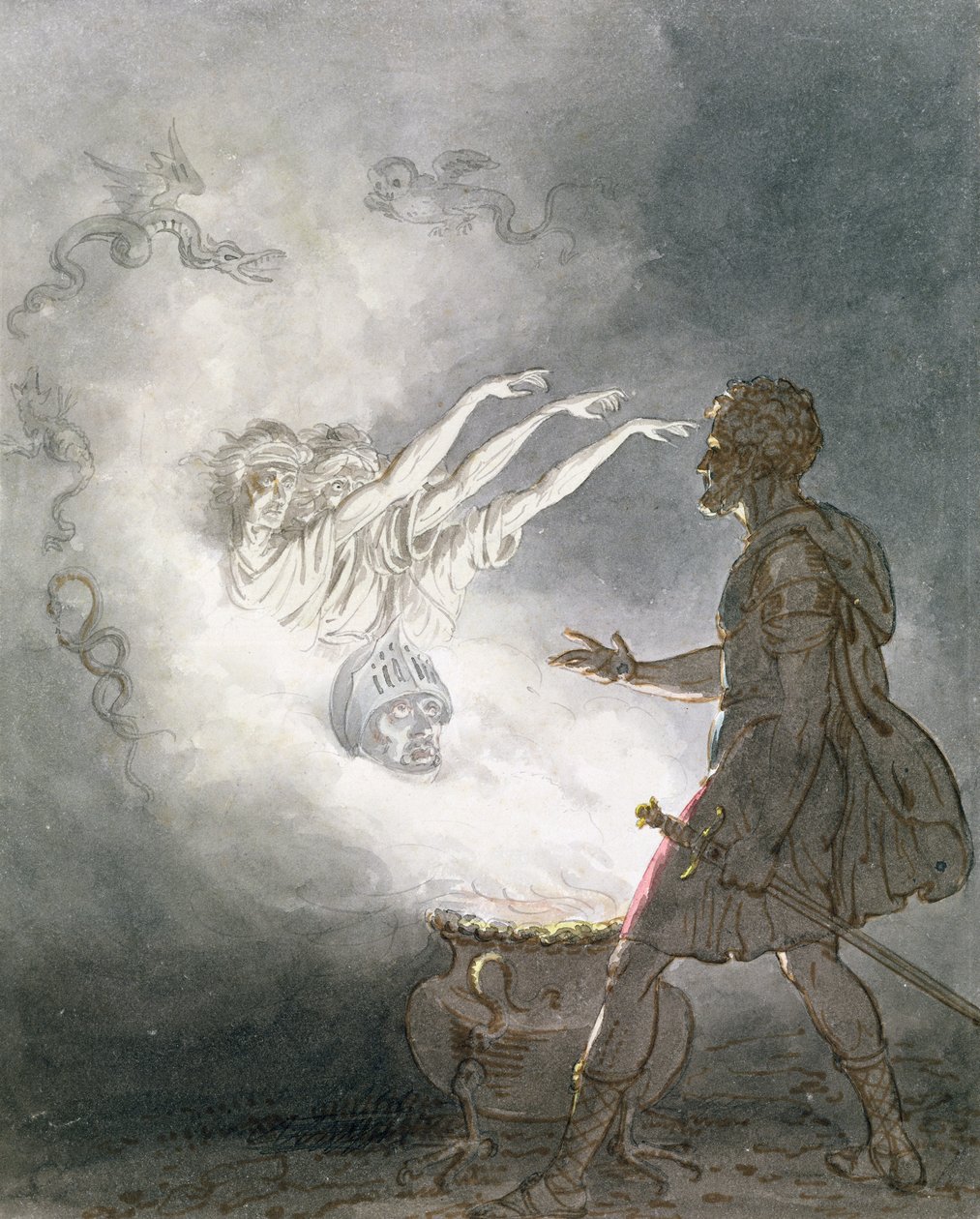 Macbeth and the Apparition of the Armed Head, Act IV, Scene I, 