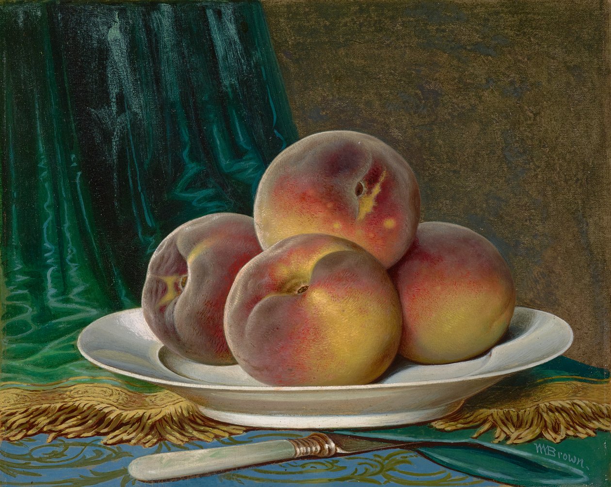 Beyaz Tabakta Şeftali by William Mason Brown