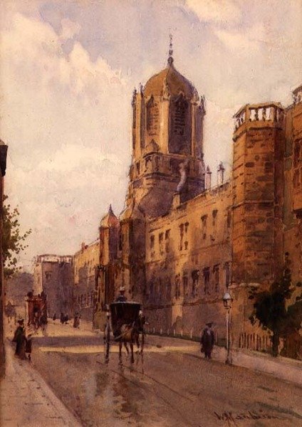 Christ Church, Oxford (kağıt üzerine sulu boya) by William Matthison