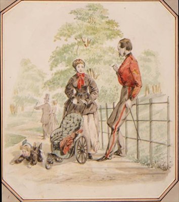 Suçunu ihmal eden genç bir hemşire, c.1865 (suluboya) by William McConnell