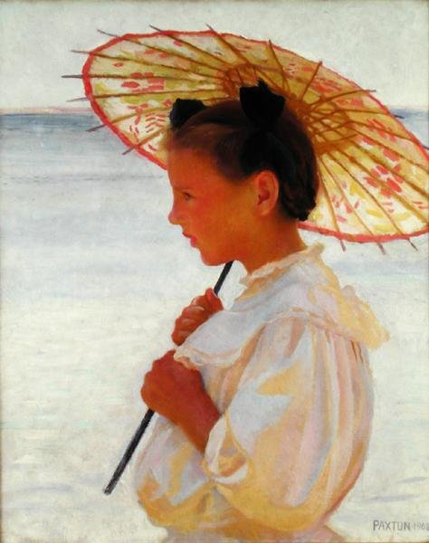 Çinli şemsiyeli kız by William McGregor Paxton