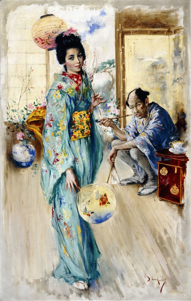 Hanımefendi ve Sada San (tuval üzerine yağlı boya) by William Merritt Berger