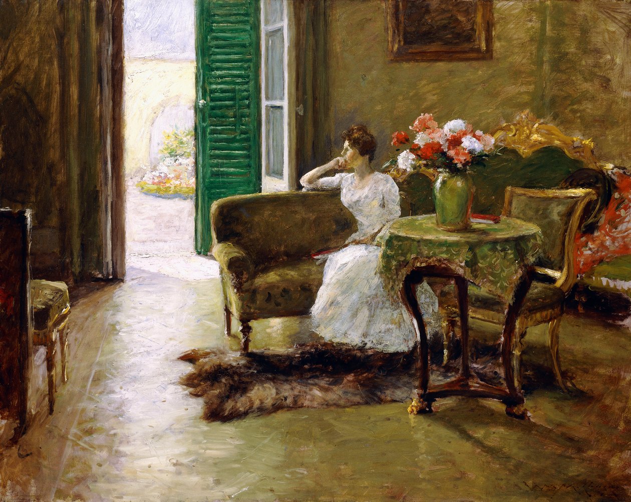 Bir Anı - İtalyan Villasında, by William Merritt Chase