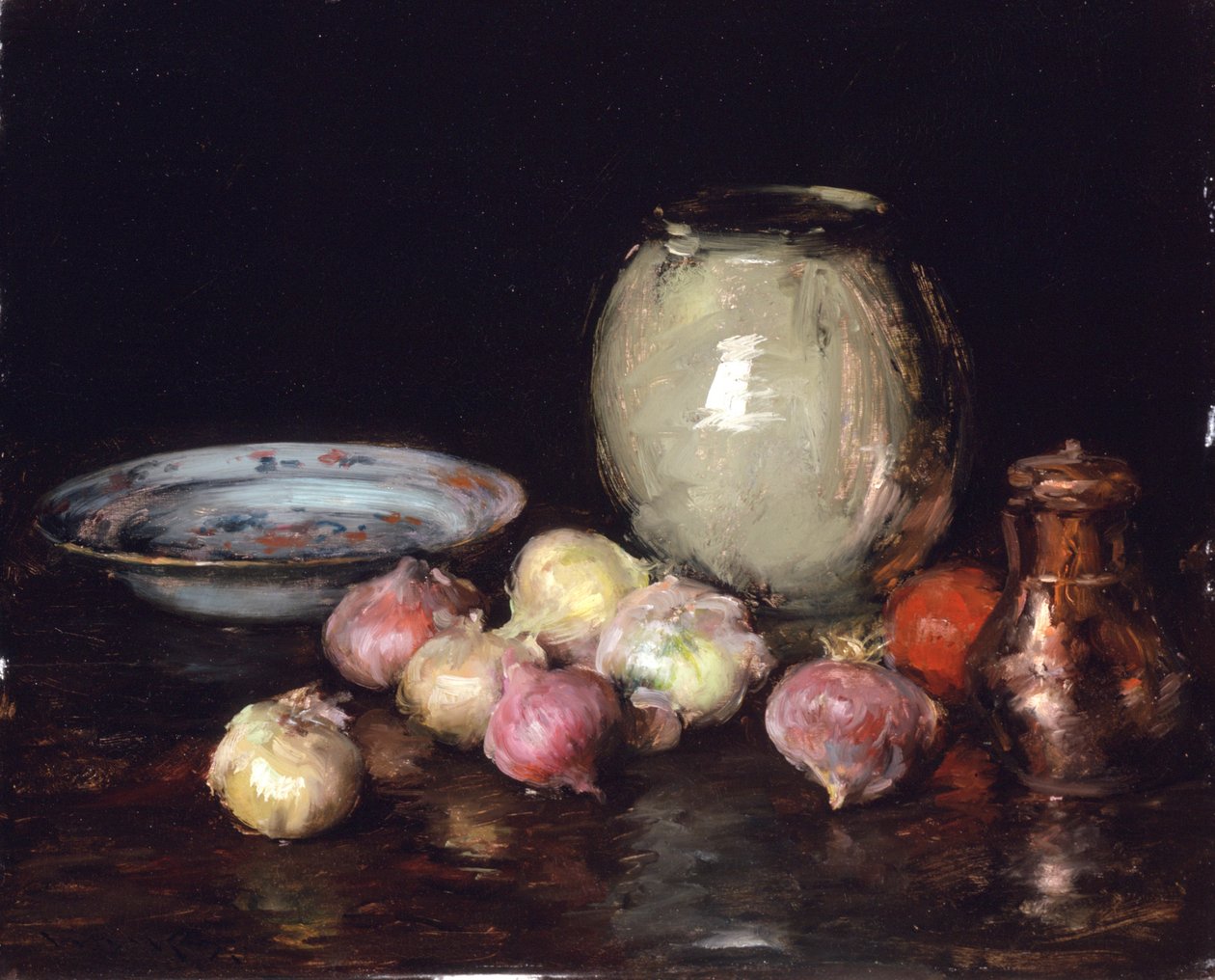 Just Onions, 1912 (ahşap panel üzerine yağlı boya) by William Merritt Chase