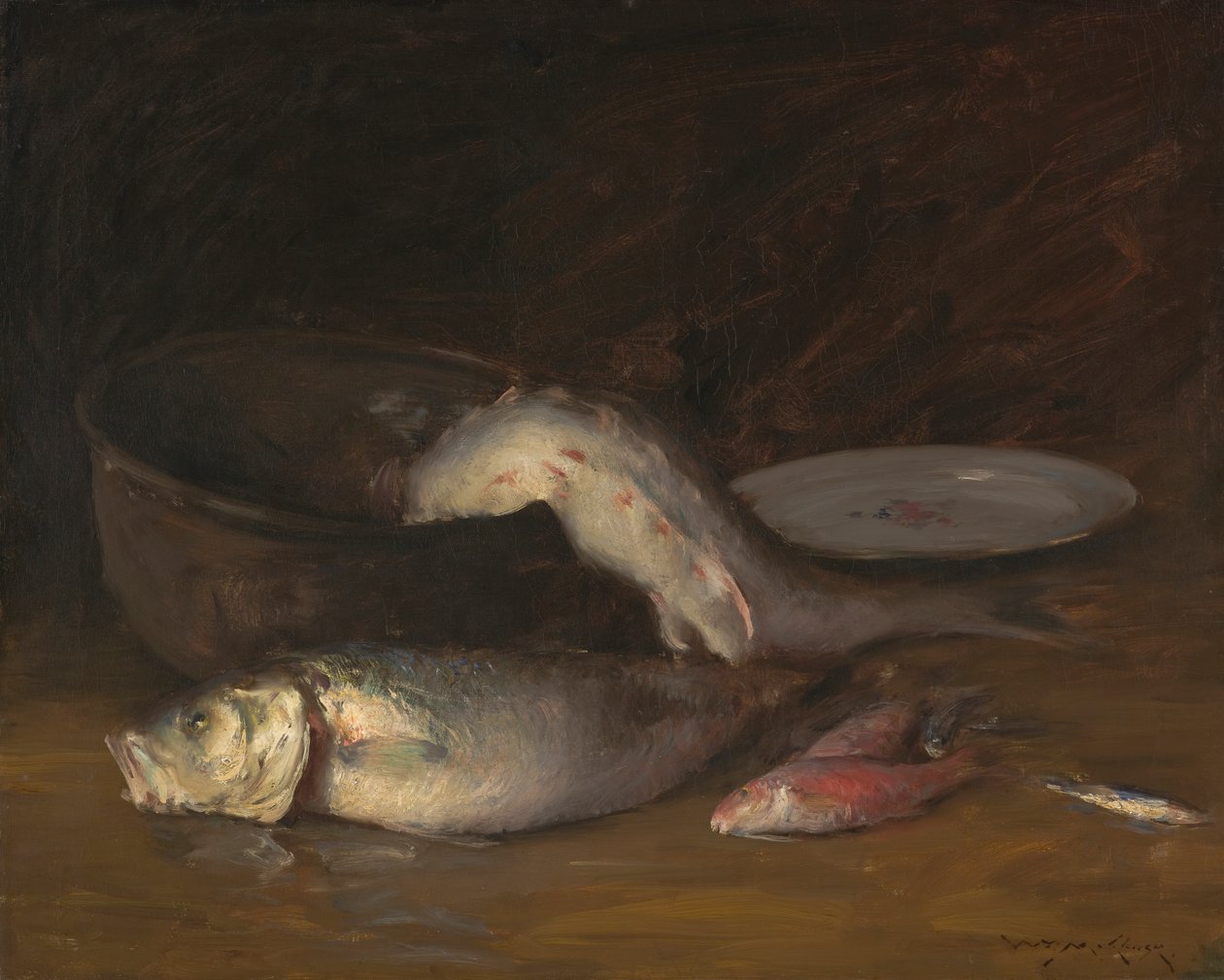 Balıklı Natürmort, 1910 dolayları (tuval üzerine yağlı boya) by William Merritt Chase