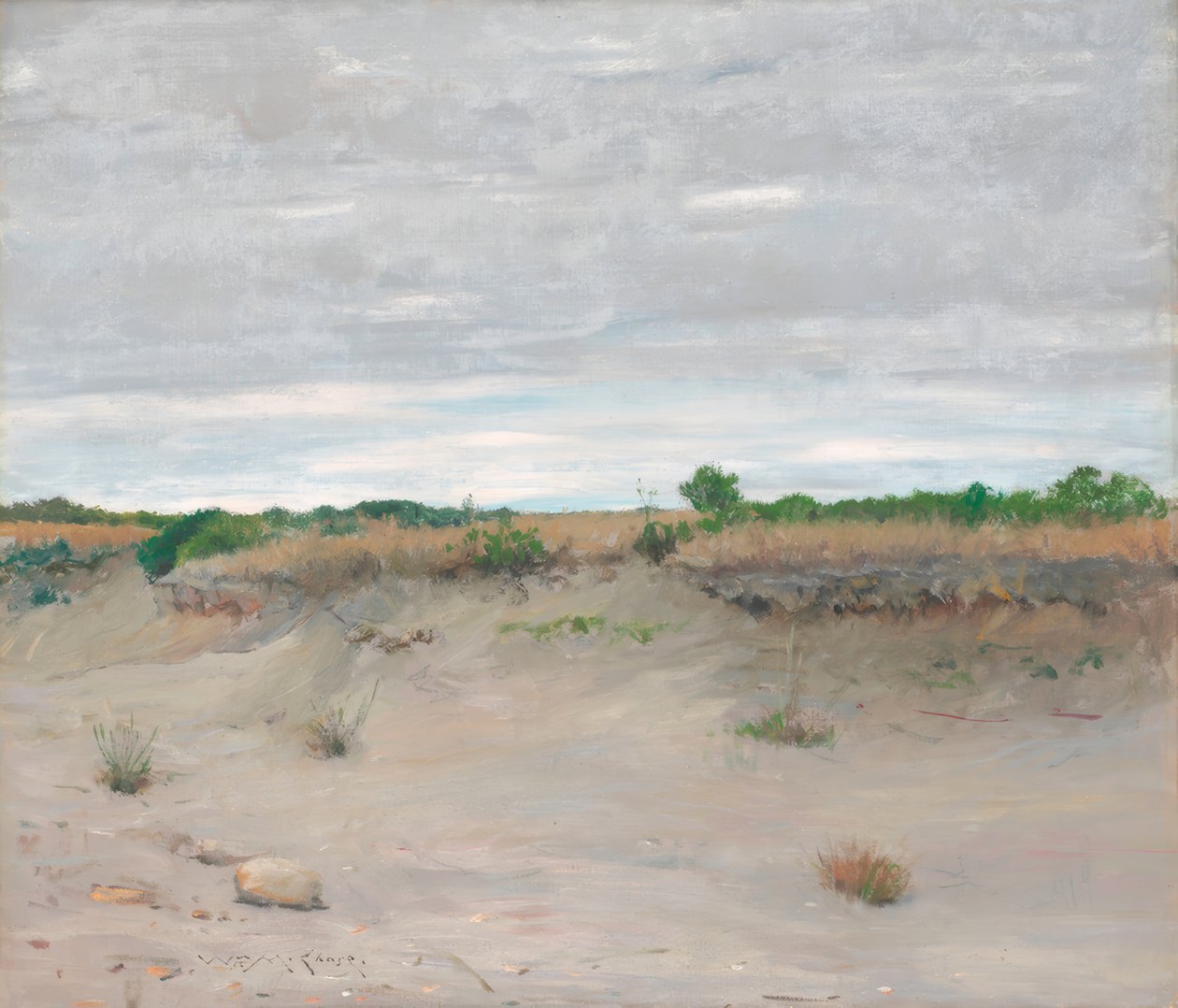 Rüzgar geçirmez kumlu plaj by William Merritt Chase