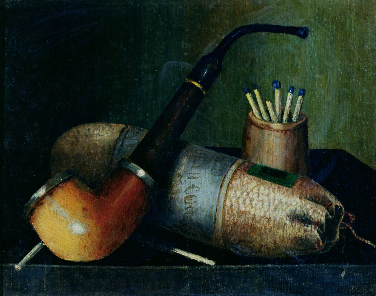 Pipo Tütün ve Kibrit Natürmort by William Michael Harnett