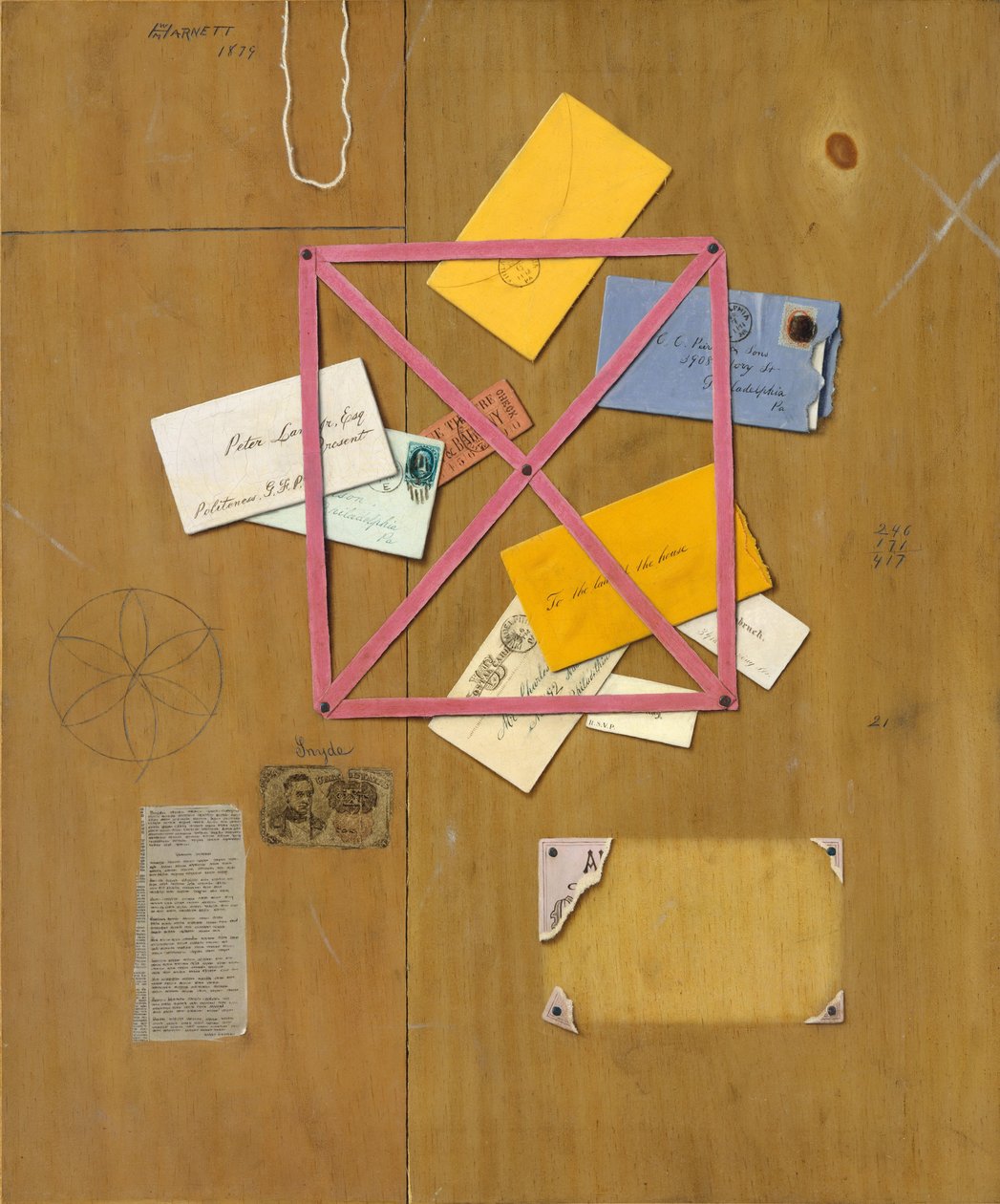 Sanatçılar Mektup Rafı, 1879 by William Michael Harnett