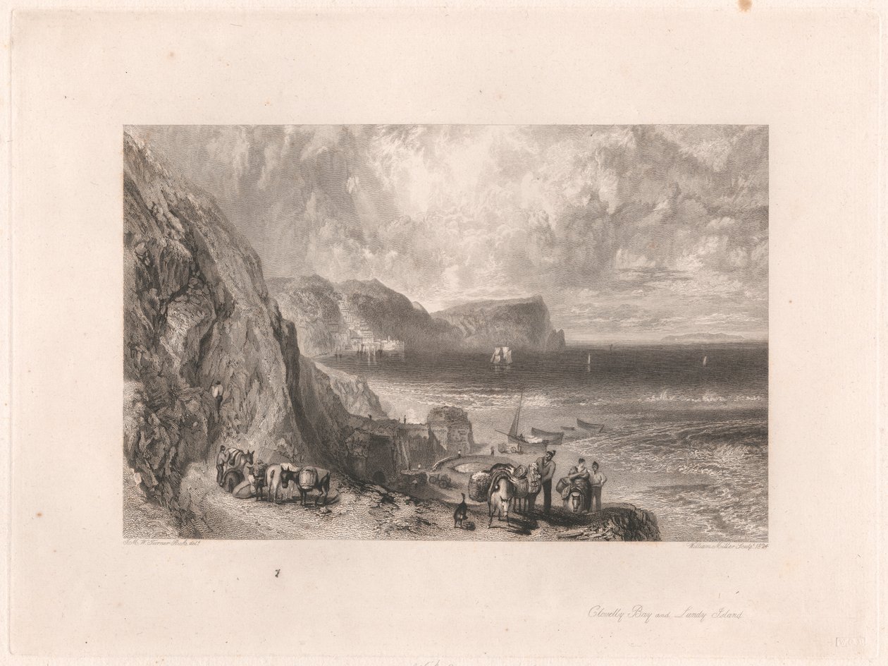 Clovelly Körfezi ve Lundy Adası by William Miller