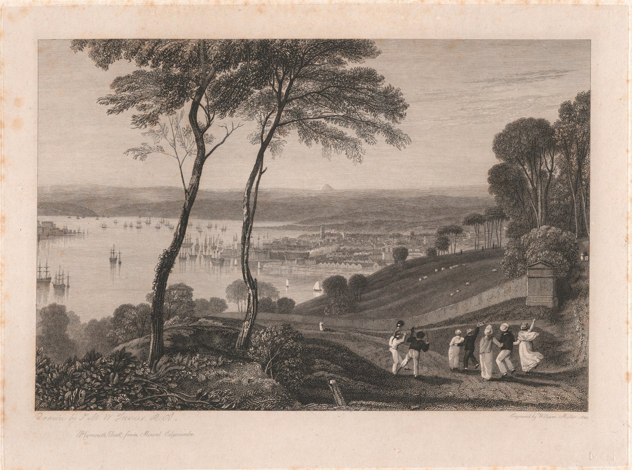 Edgecumbe Dağı'ndan Plymouth Rıhtımı by William Miller